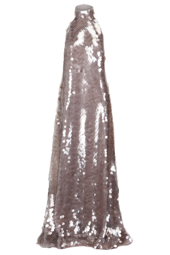 Catherine Regehr Dusty Pink Sequin Backless Gown