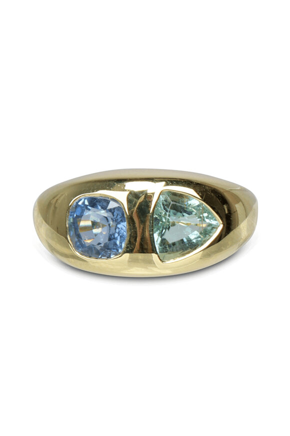 Lauren K Paraiba Tourmaline & Blue Sapphire Olena Ring