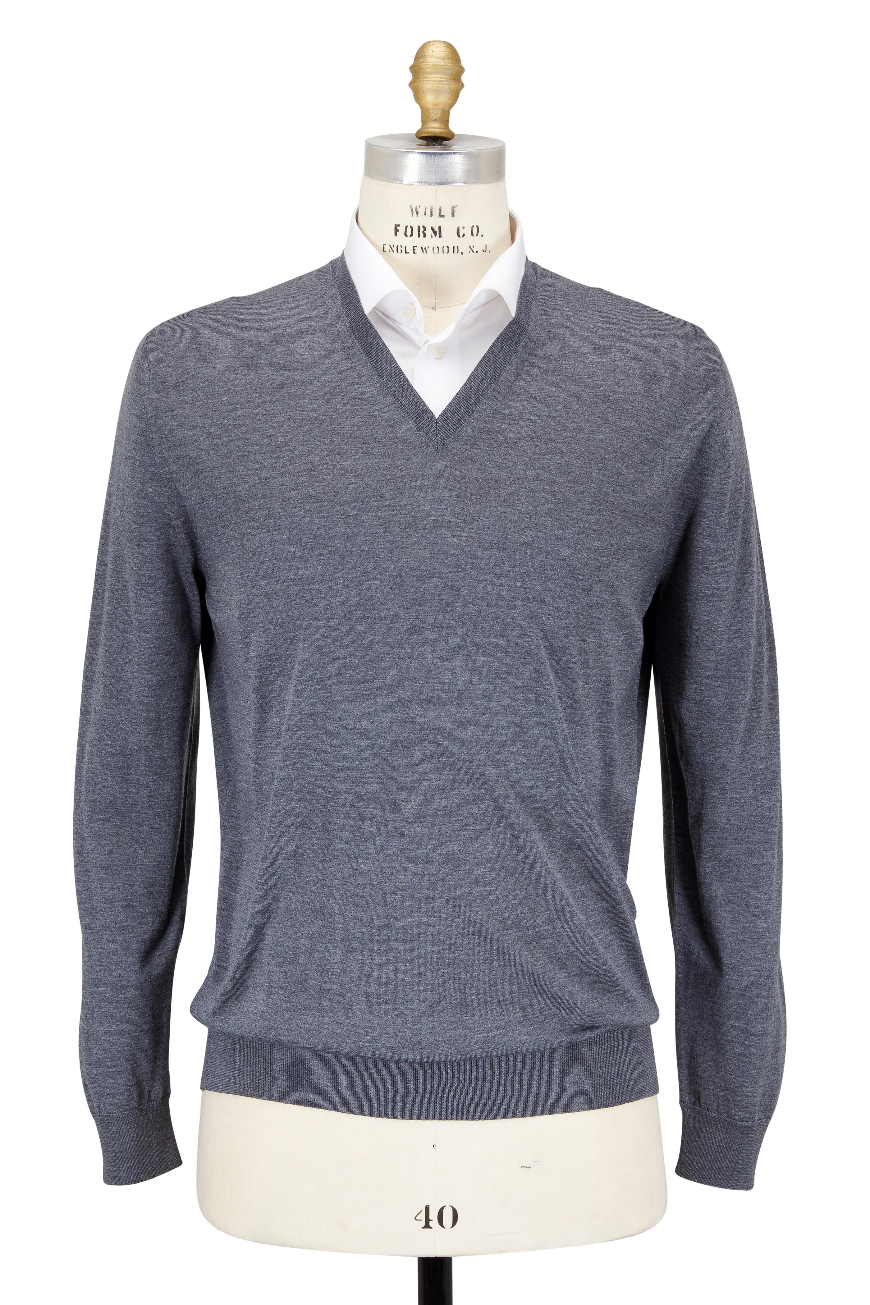 Ermenegildo Zegna Vネックセーター XXL グレー - メルカリ