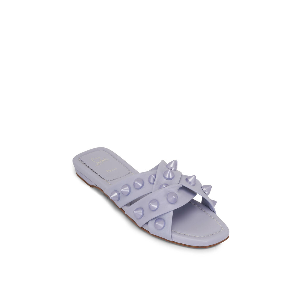 Christian Louboutin ルブタン＊スパイクスライド Christian Louboutin Black Leather Spike Sandals slides Mens