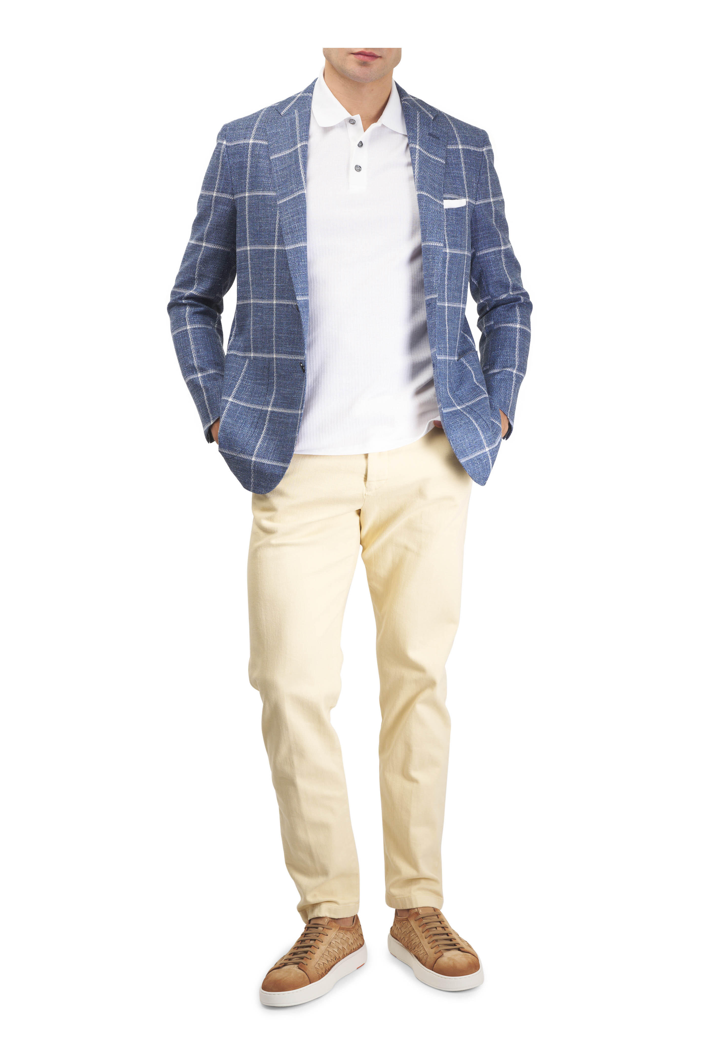 Kiton - White Cotton Tipped Polo