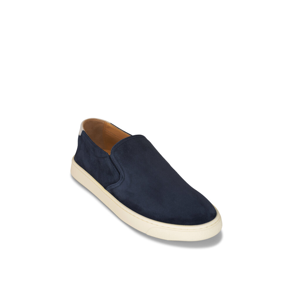 Brunello Cucinelli - Sirena Navy Suede Loafer | Mitchell Stores