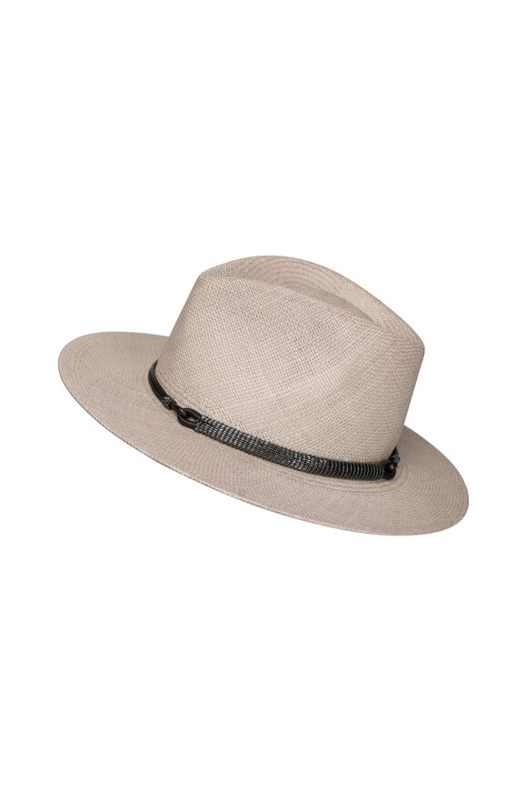 Brunello Cucinelli Straw Monili Beige Fedora