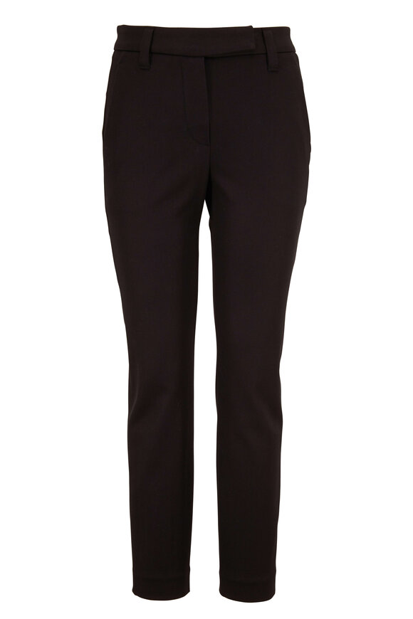 Brunello Cucinelli Black Stretch Cotton Crop Skinny Pant - view 1