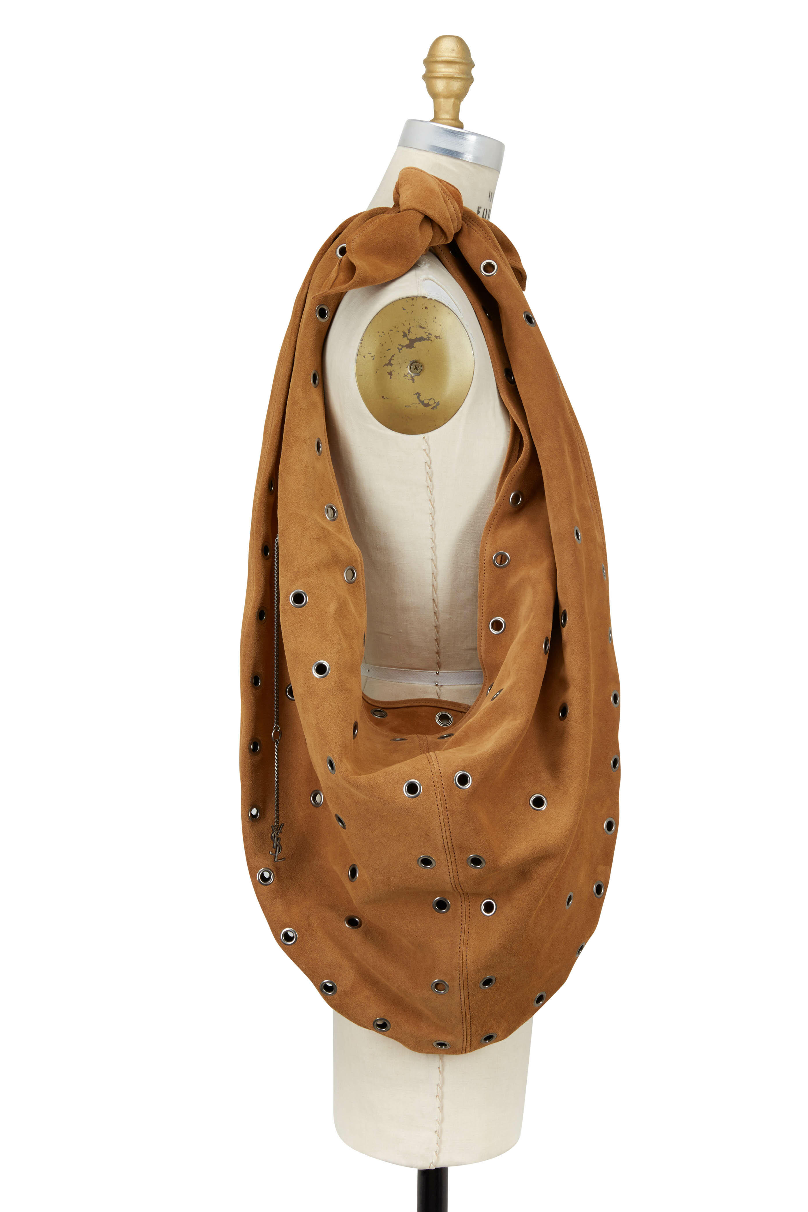 Saint Laurent - Tan Suede & Grommet Hobo Bag