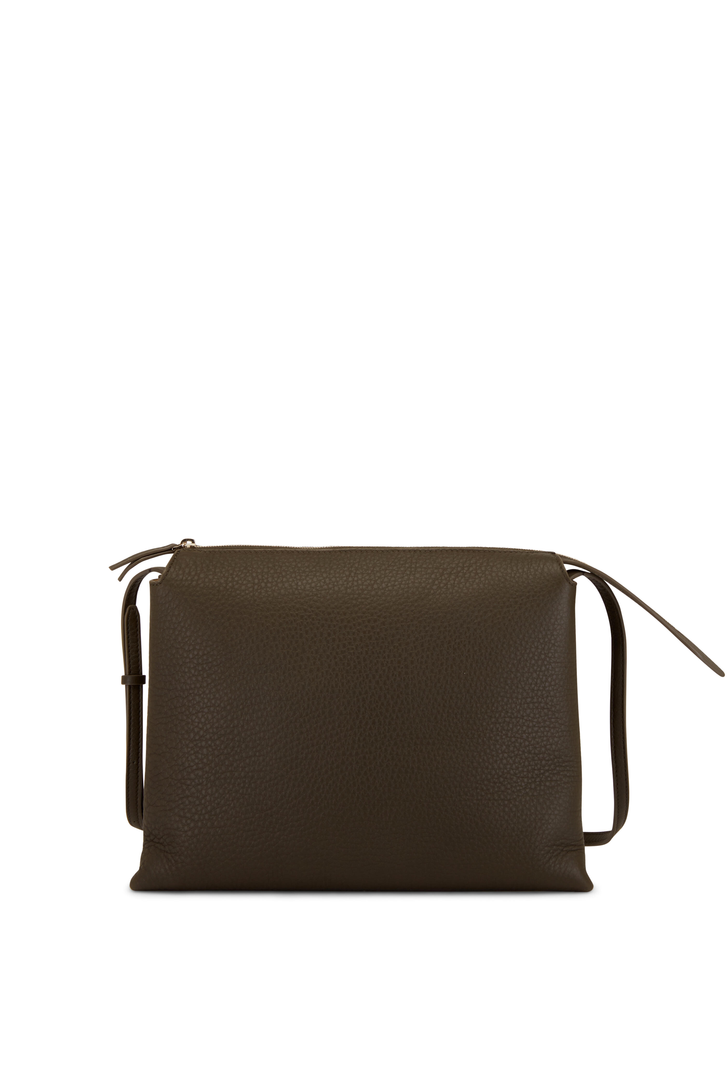 The Row - Nutwin Olive Grained Leather Large Crossbody