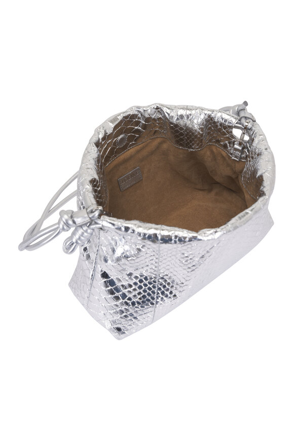 Loewe Flamenco Metallic Leather Drawstring Pouch - view 9