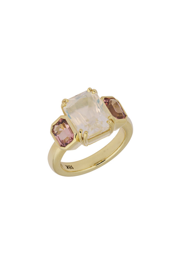 Lauren K 18k Yellow Gold Tourmaline & Moonstone Ring - view 1