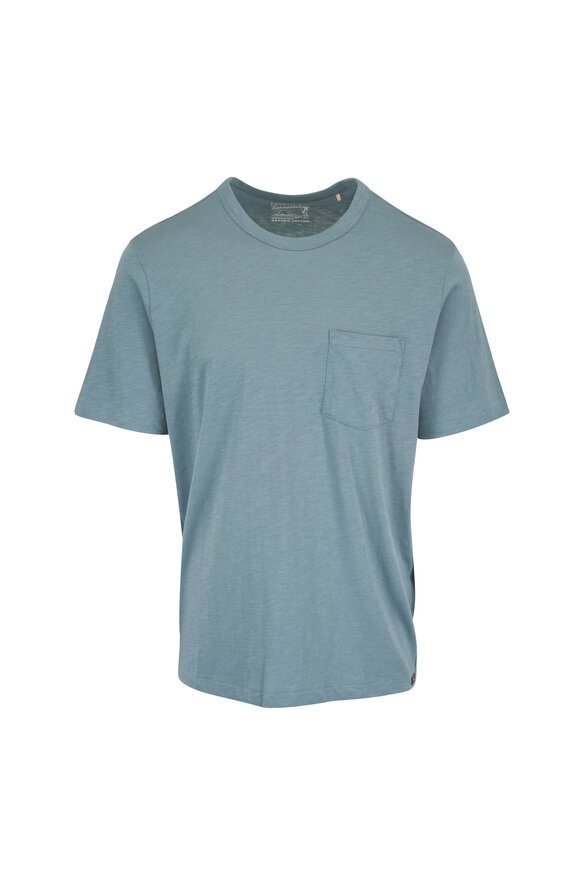 Faherty Brand Sunwashed Slate Cotton Pocket Tee - view 1