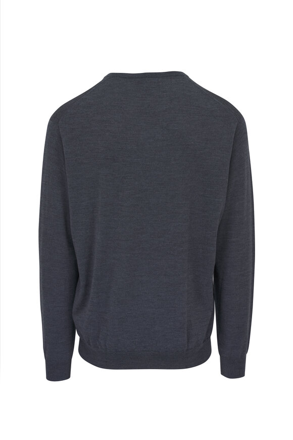 Peter Millar - Autumn Crest Charcoal Gray V-Neck Sweater 