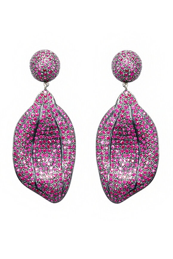 Michael Tracy Ruby Rose Petal Earrings - view 1