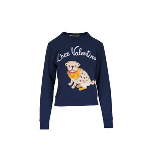 Valentino セーター Valentino - Jersey Dog Solid Indigo Cotton Sweatshirt