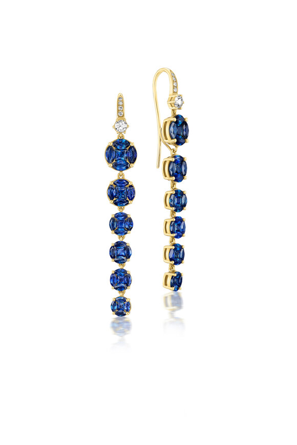 Nam Cho 18k Yellow Gold Blue Sapphire Convertible Earring - view 1