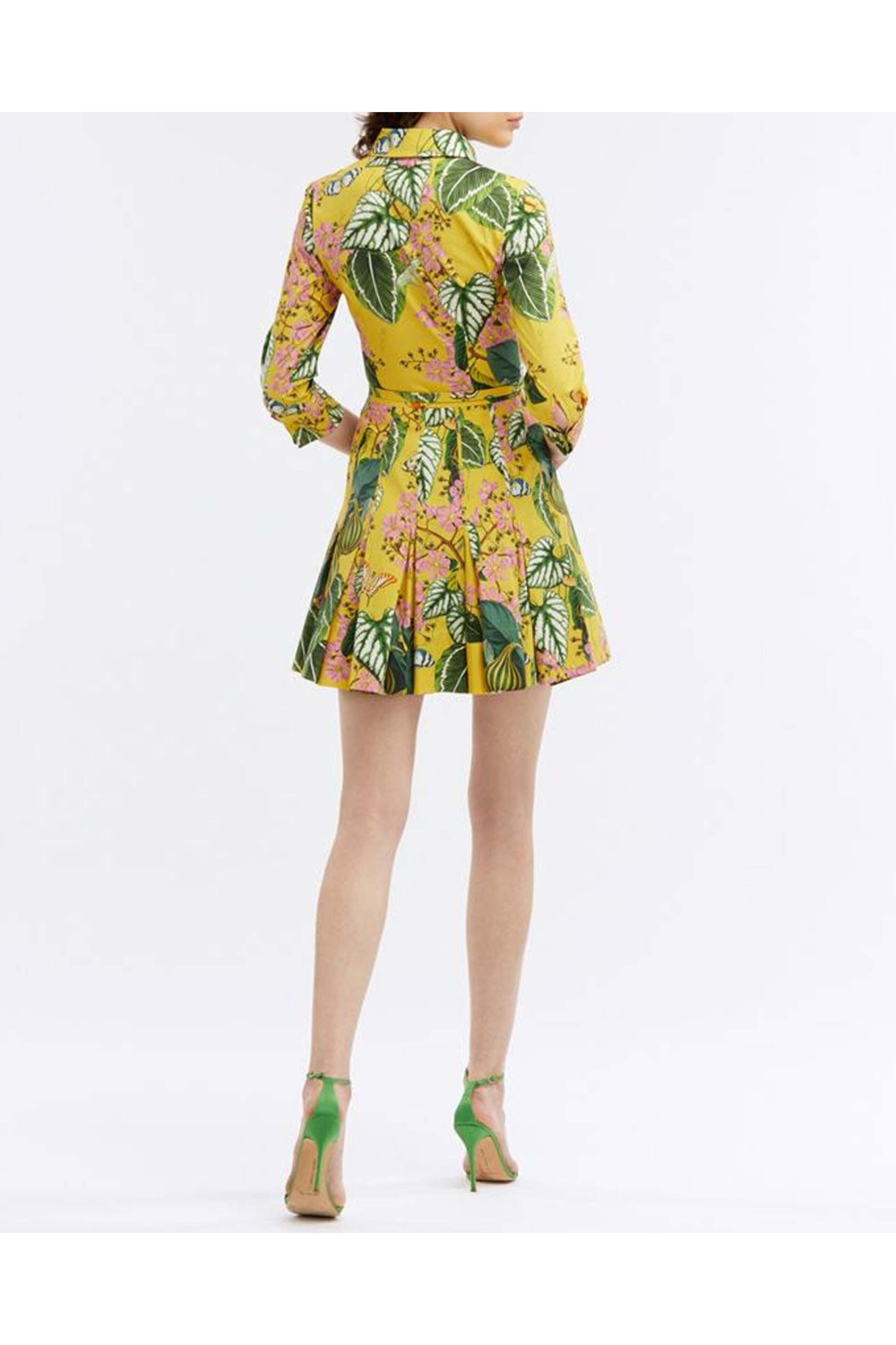 Oscar de la Renta - Daffodil Mixed Botanical Cotton Dress