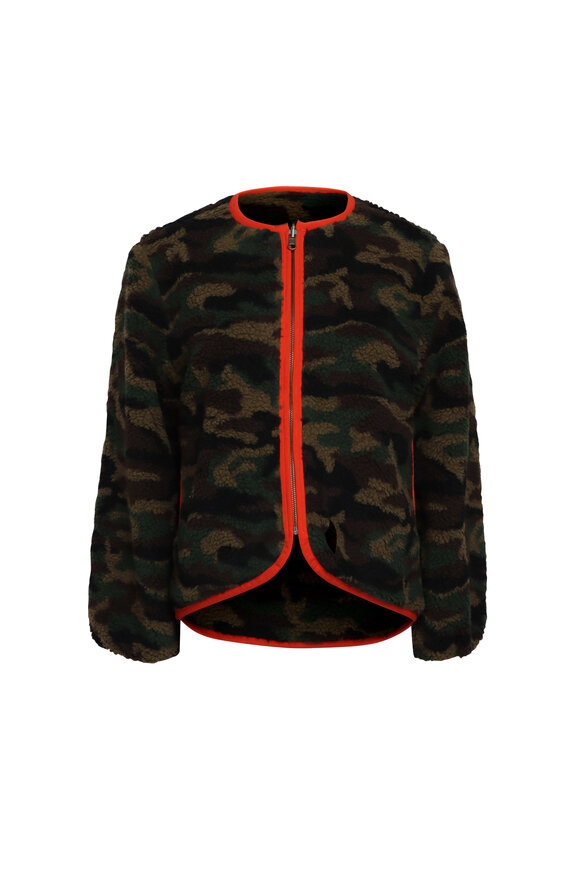 The Great Reversible Camo & Hot Red Plush Bomber