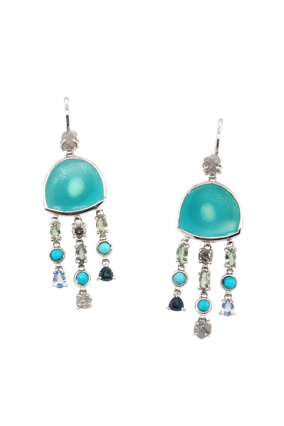 Sharon Khazzam Turquoise & Sapphire Drop Earrings
