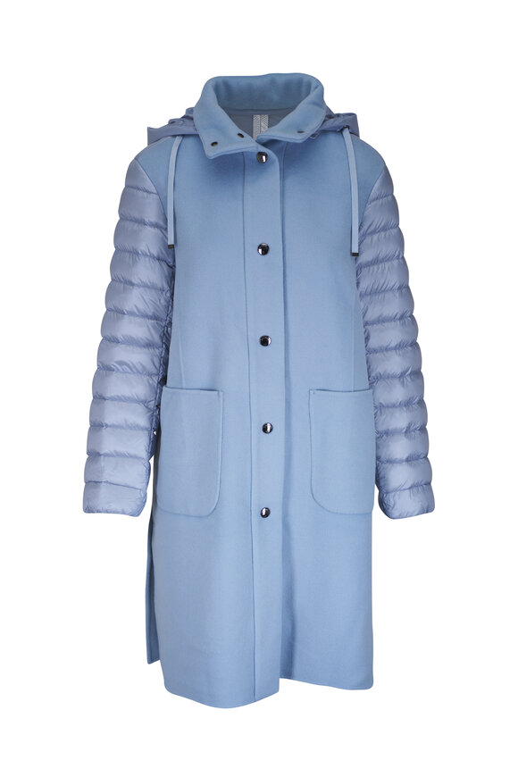 Bogner Isy Light Blue Wool & Down Coat
