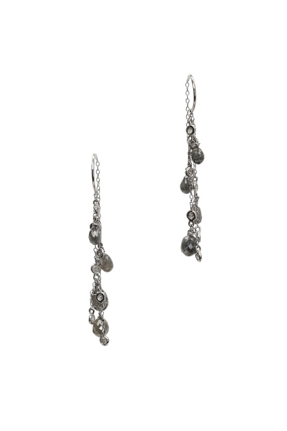 Kathleen Dughi - 18K Gold Gray Diamond Briolette Drop Earrings