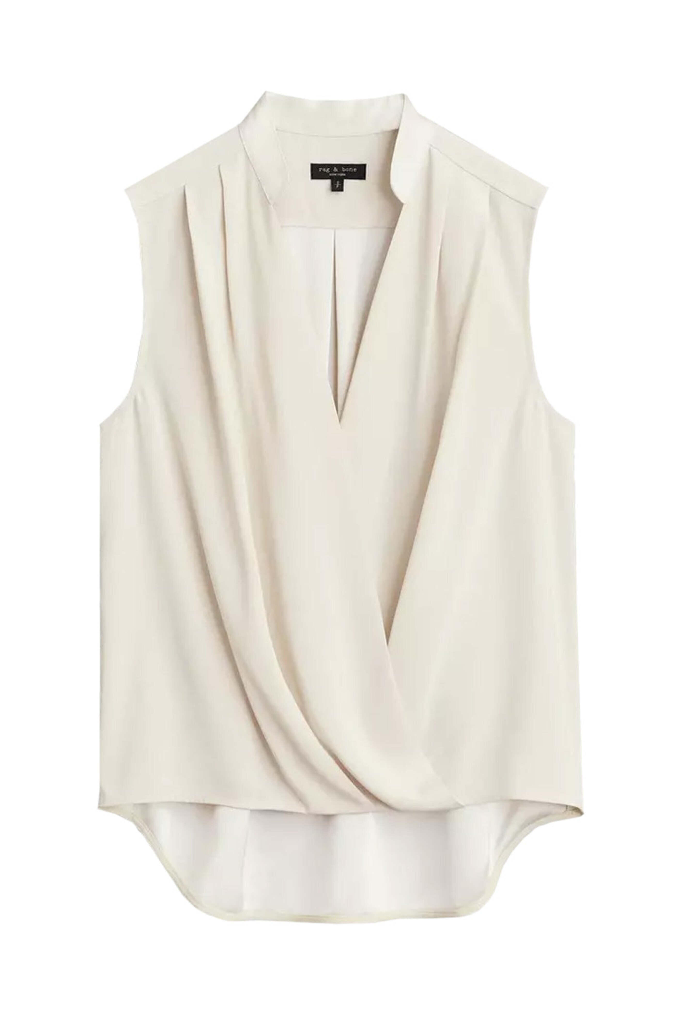 【miandmou】cotton vest blouse 【4L】ミーアンドモウ 22 Momme Women Feminine Tie Neck Sleeveless Silk Shirts