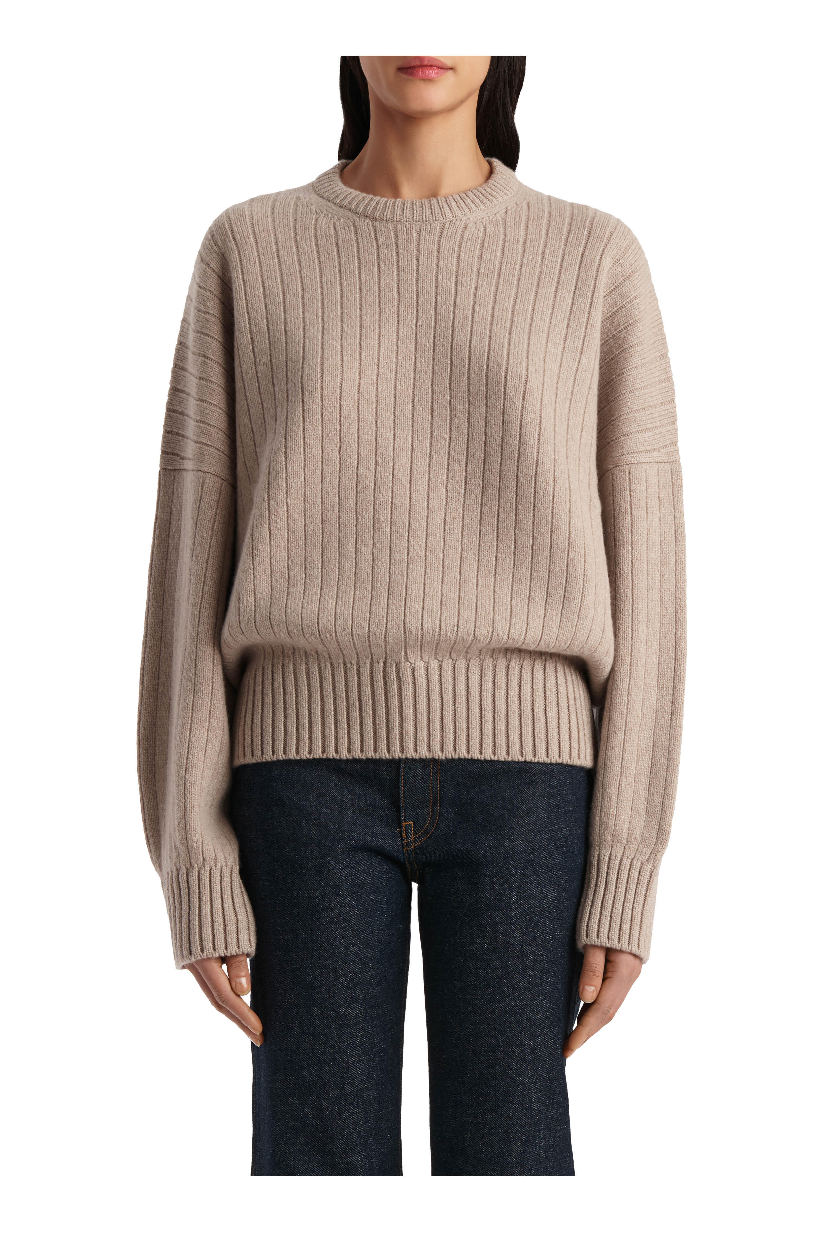 Khaite - Lennox Putty Ribbed Cashmere Sweater