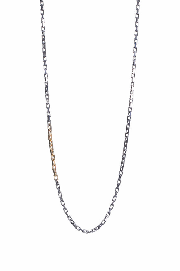 .925Suneera Sterling Silver & Gold Chain Necklace