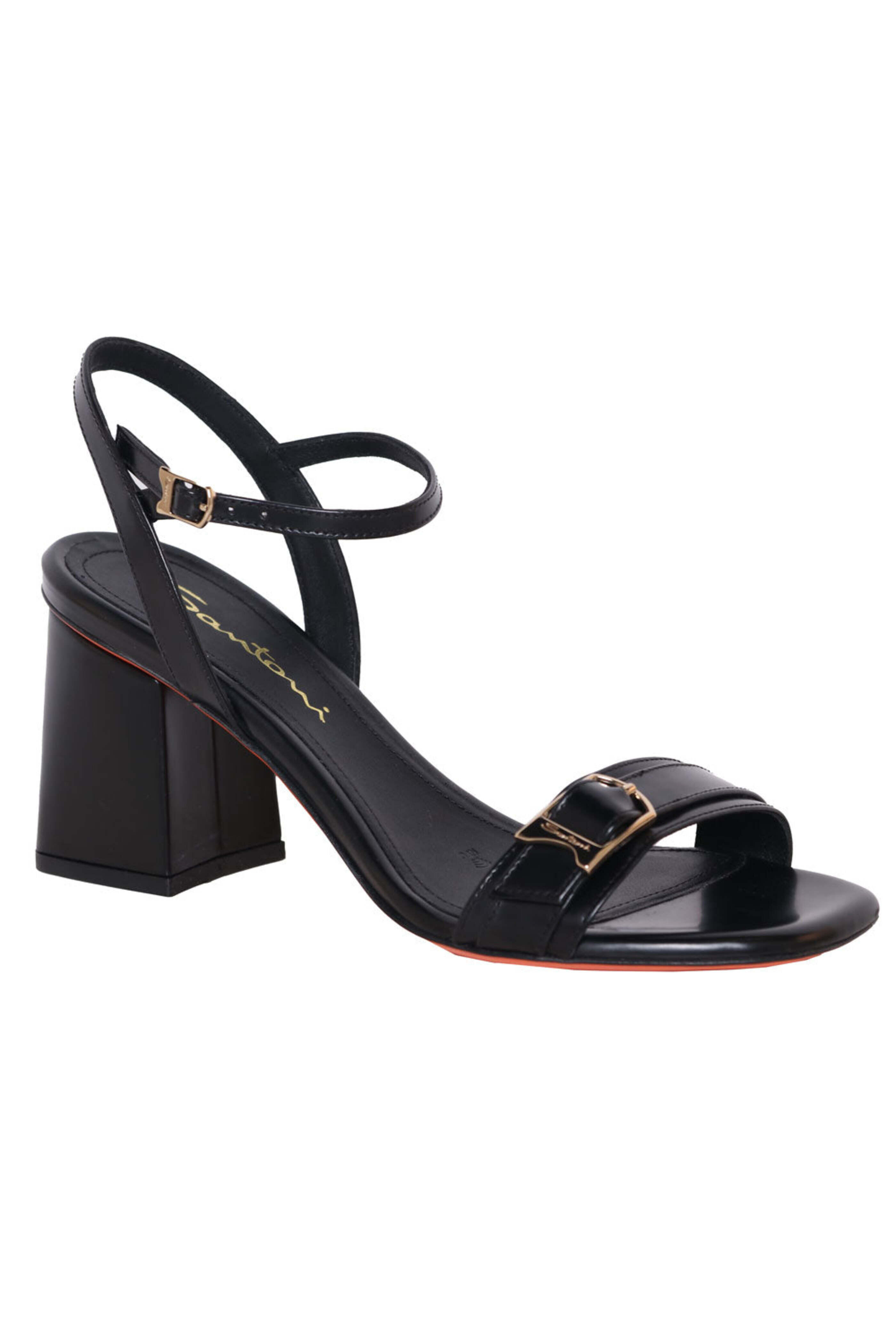 Santoni - Calypso Block Heel in Black