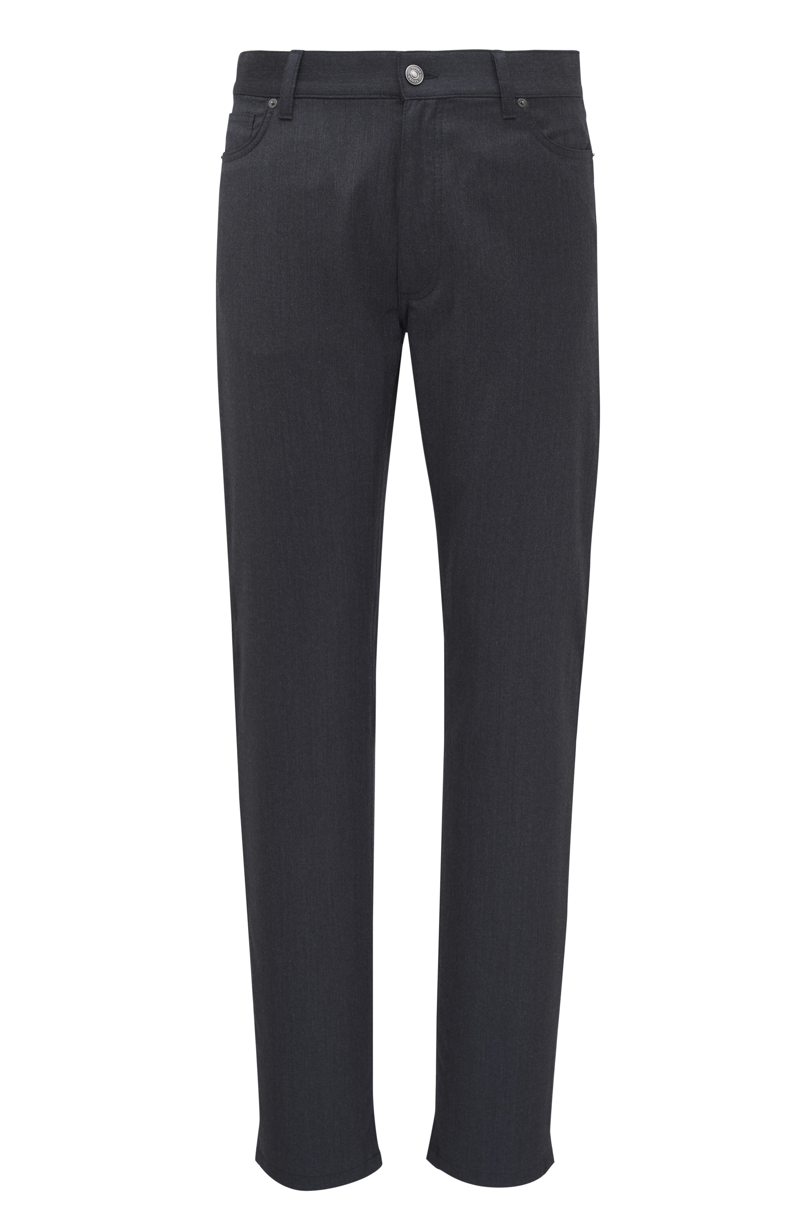 Zegna - Charcoal Wool Flannel Five Pocket Pant
