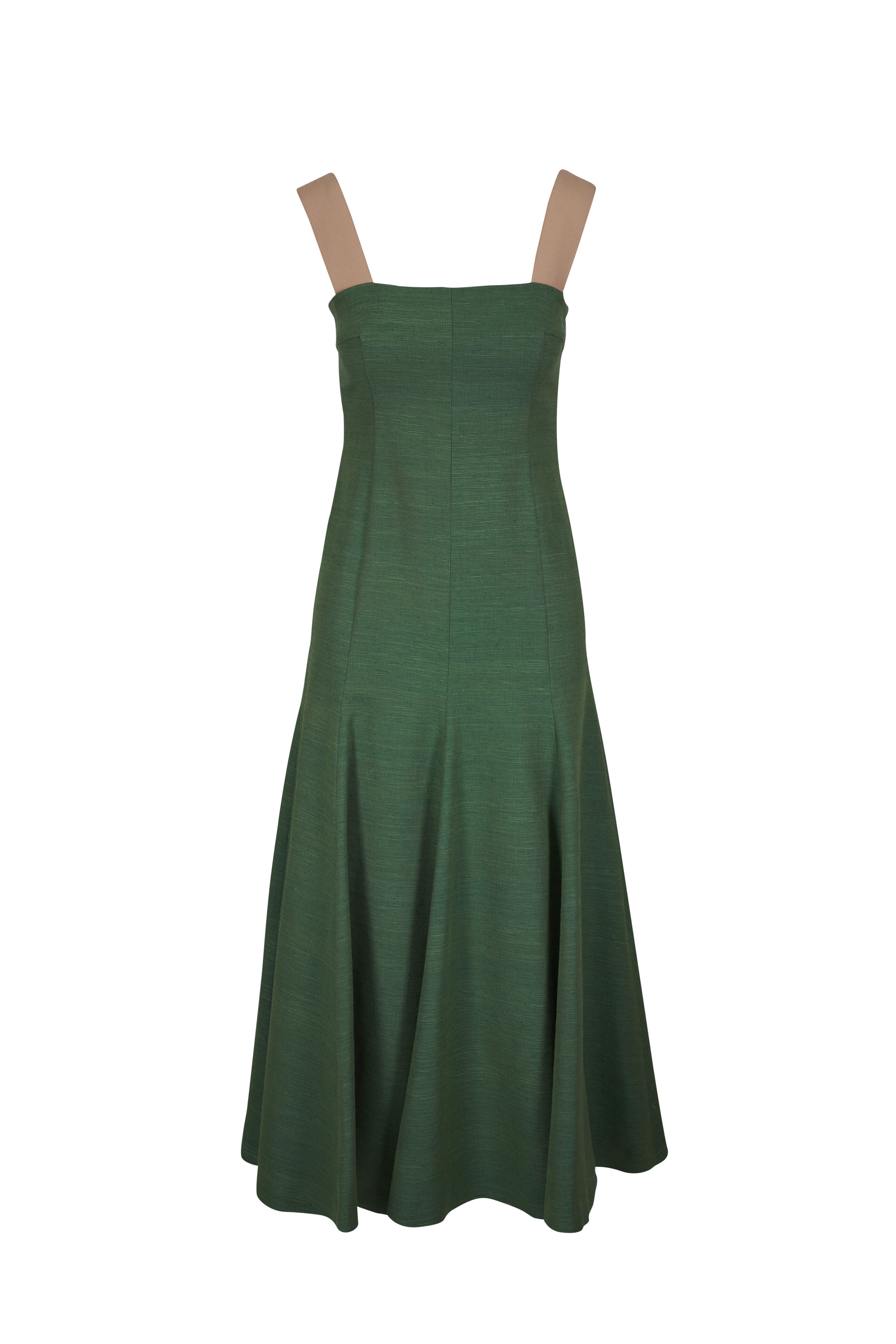 Akris Punto - Laurel Green Square Neck Midi Dress