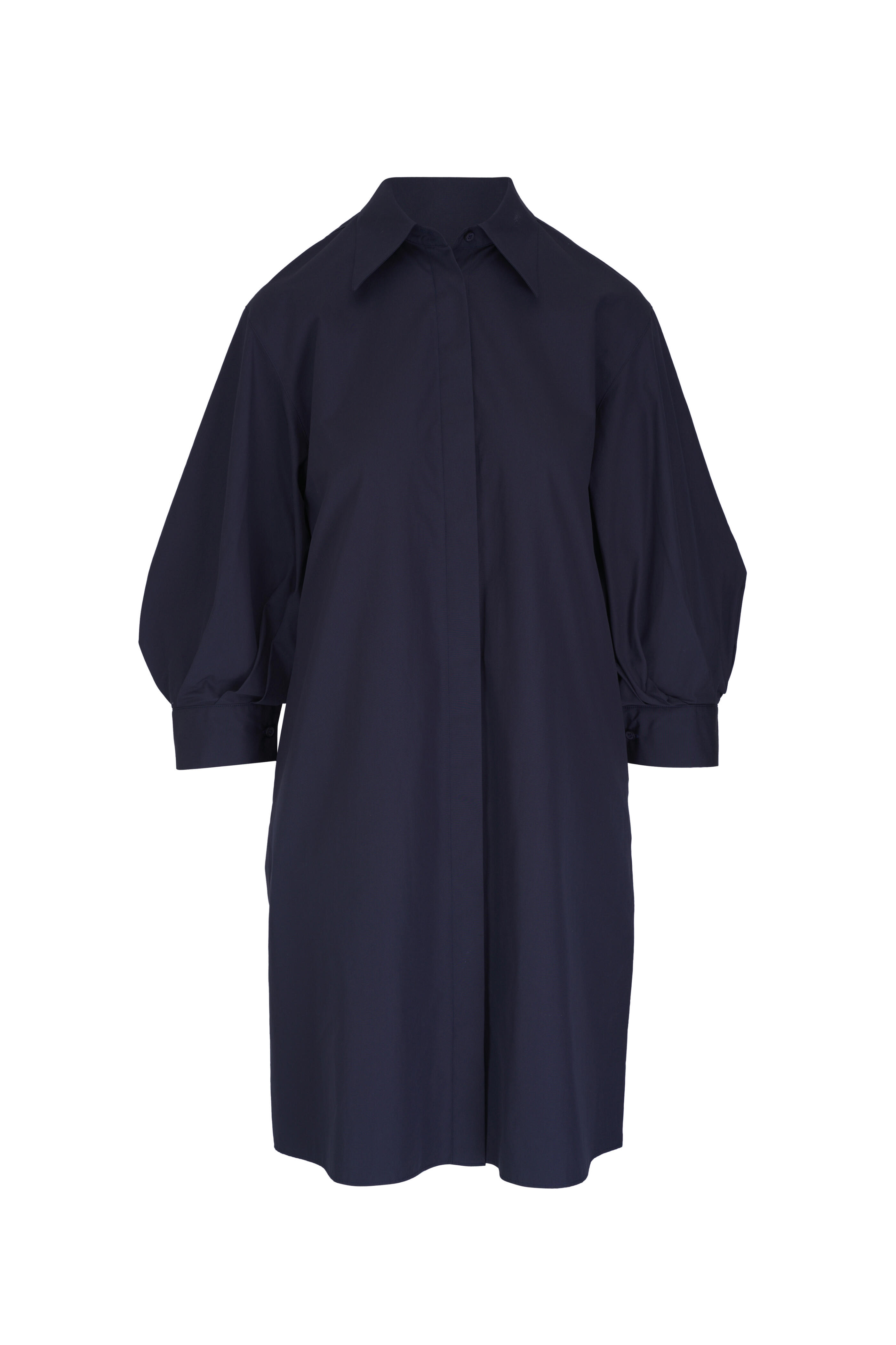 Lafayette 148 New York - Ink Organic Poplin Lantern Sleeve Shirtdress