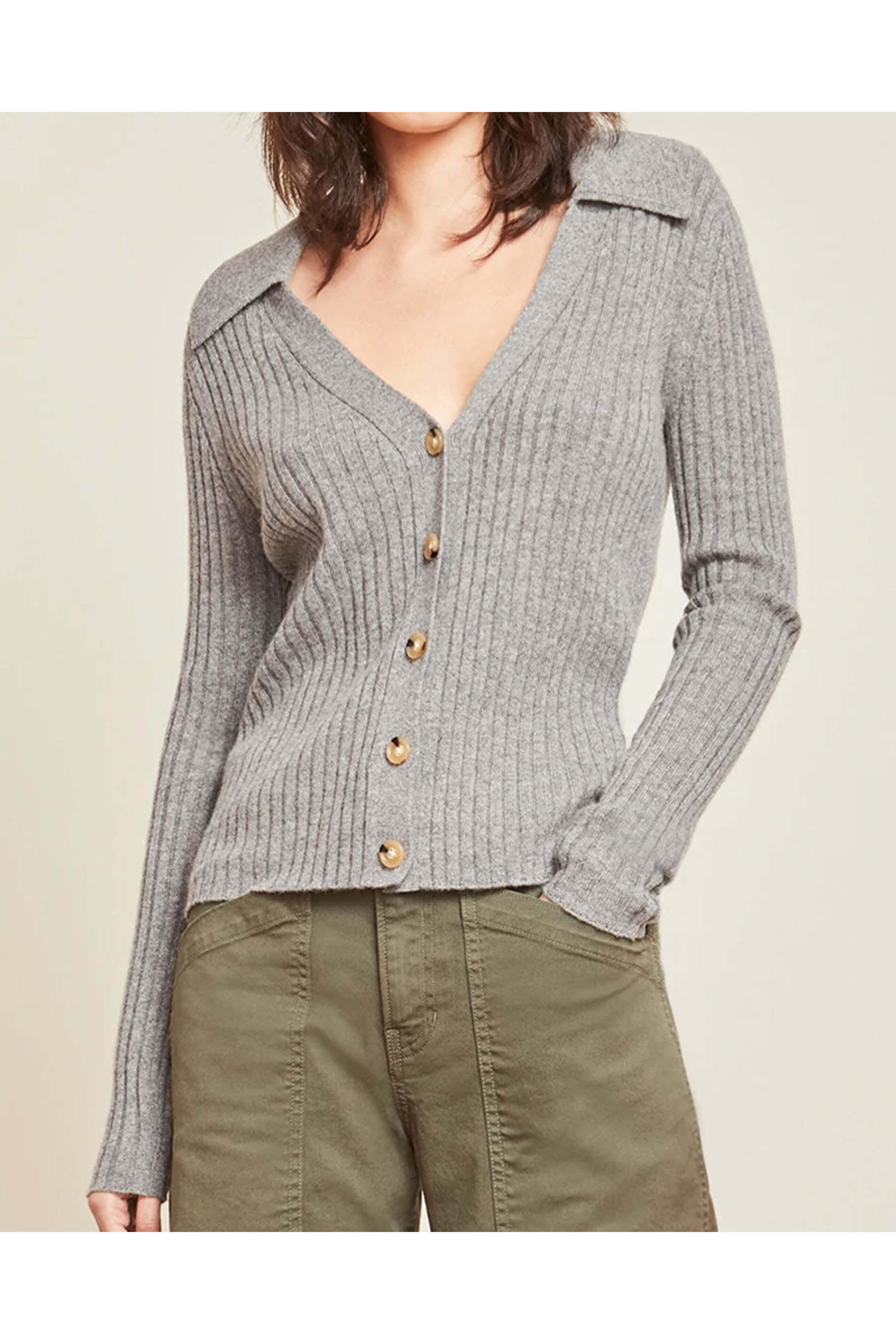 Veronica Beard - Grey Melange Cashmere Lazana Cardigan