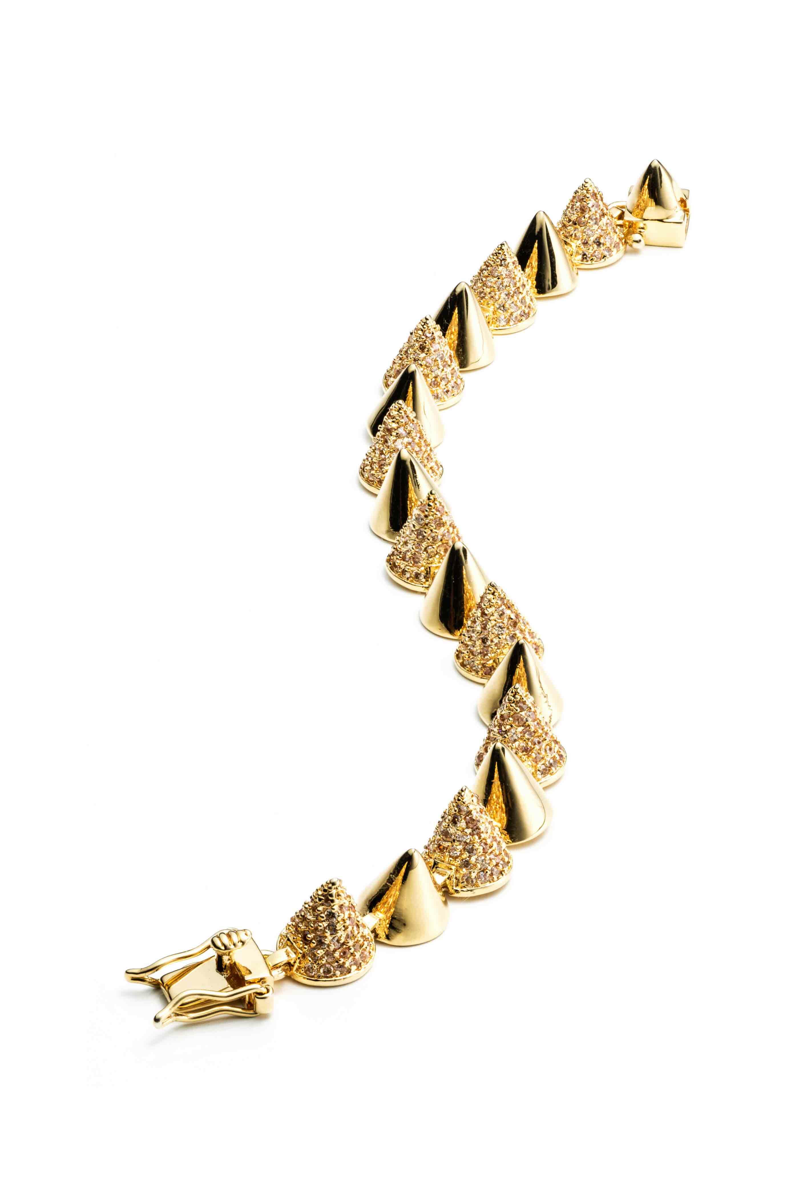 Eddie Borgo - Yellow Gold Plated Pavé-Set Cone Bracelet
