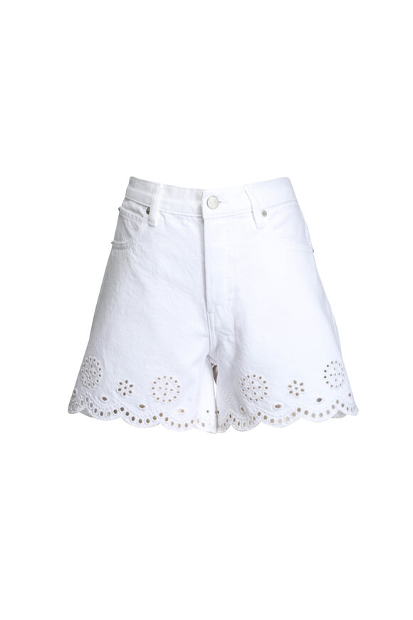 Frame The Eyelet White Long Hand Shorts - view 1