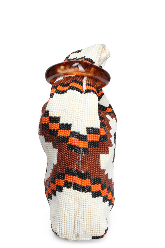 Veronica Beard Orange Beaded Swing Top Handle Clutch - view 3