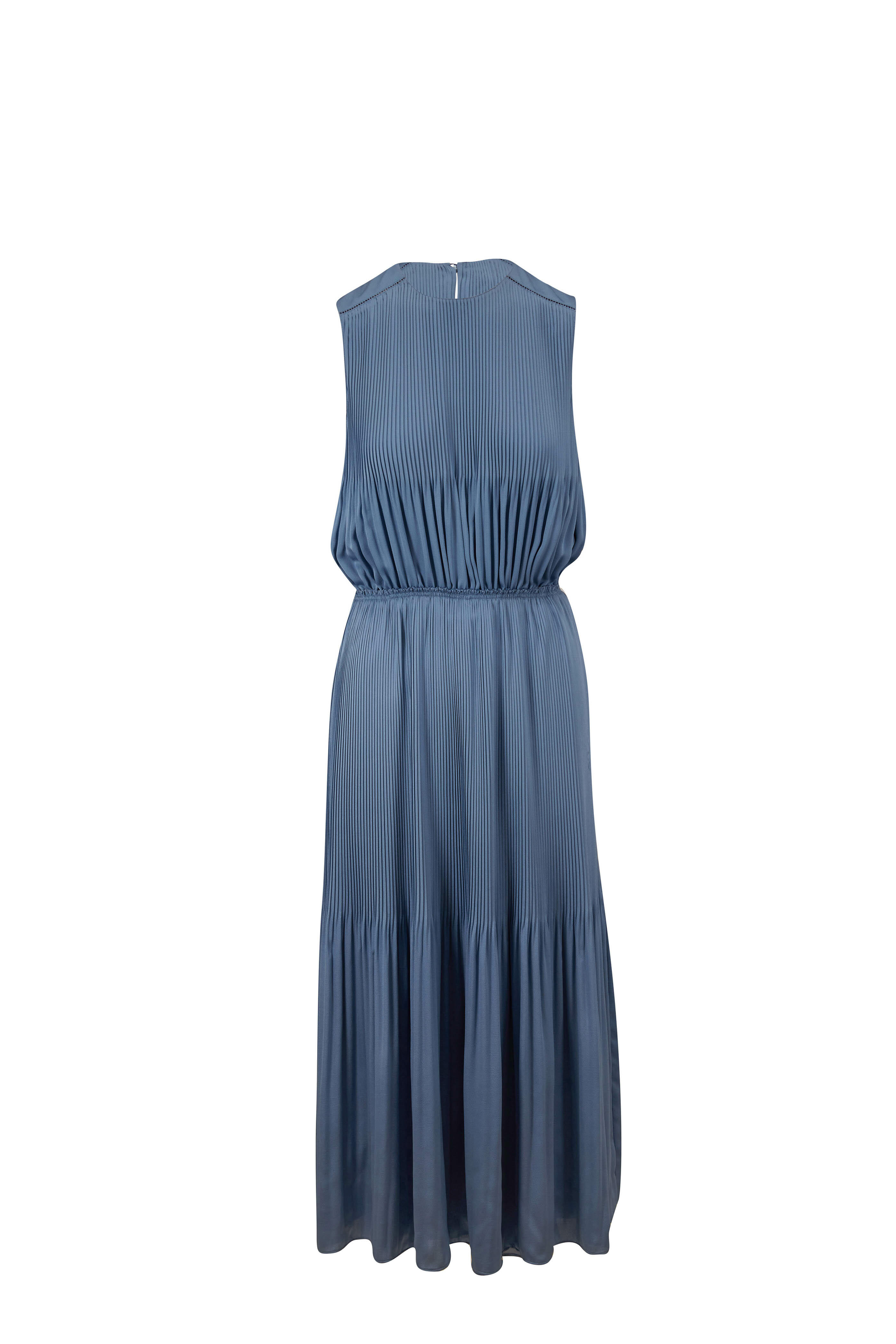 lafayette 148 new york sleeveless pleated a-line maxi dress Lafayette 148 New York Sleeveless Pleated A-Line Maxi Dress