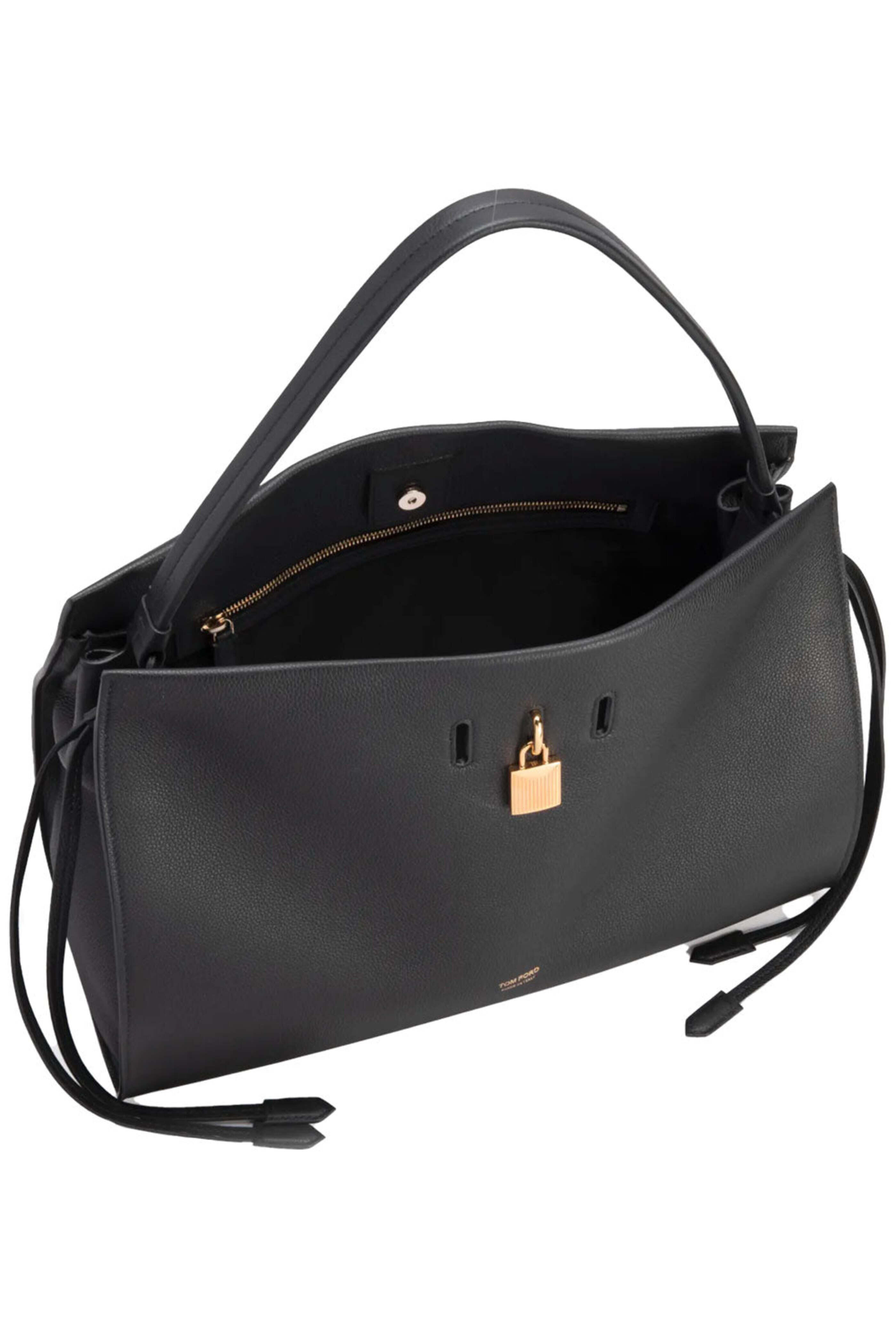 Tom Ford - Grain Leather Shoulder Bag in Black