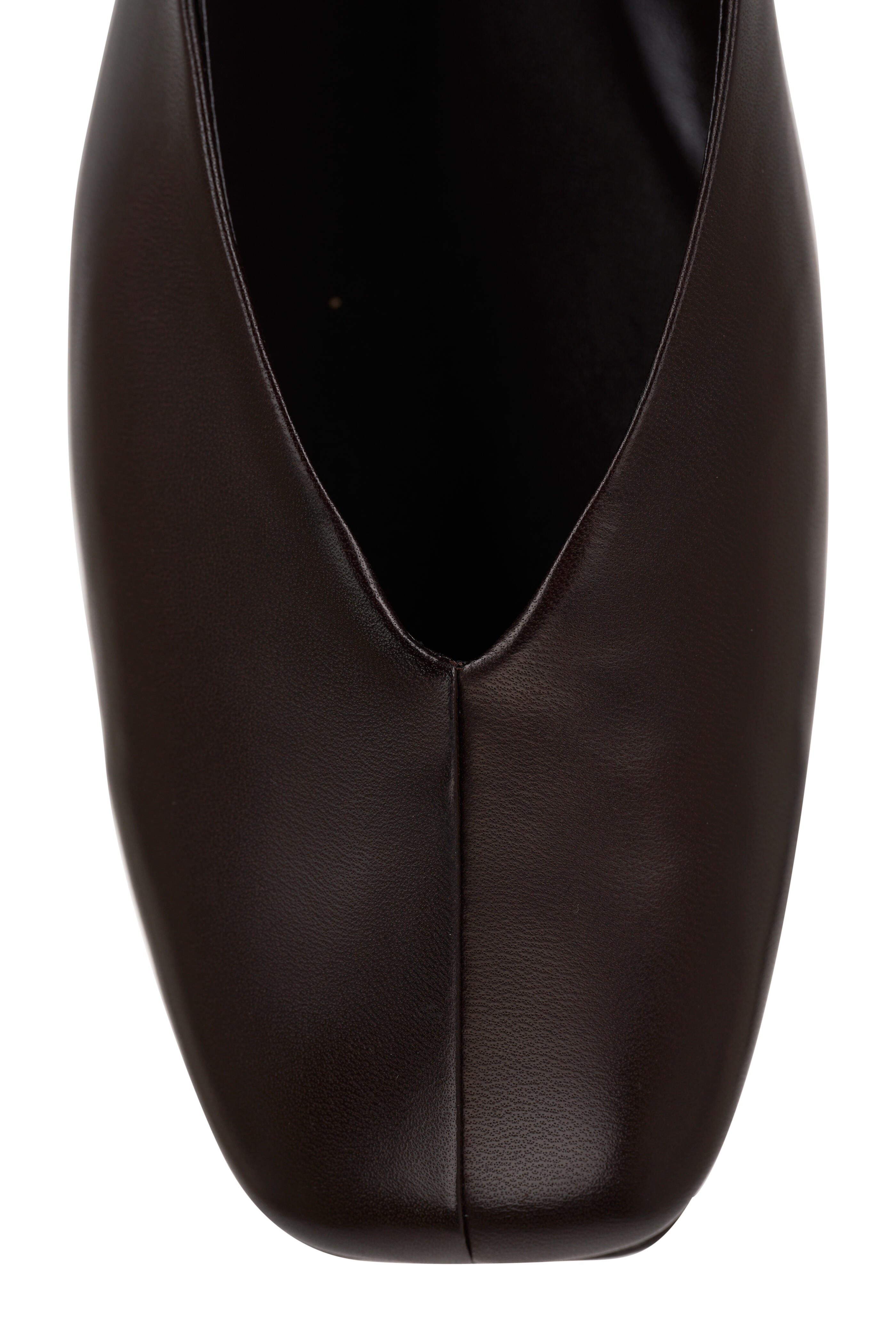 The Row - Eva Two Dark Brown Leather Ballerina Flat