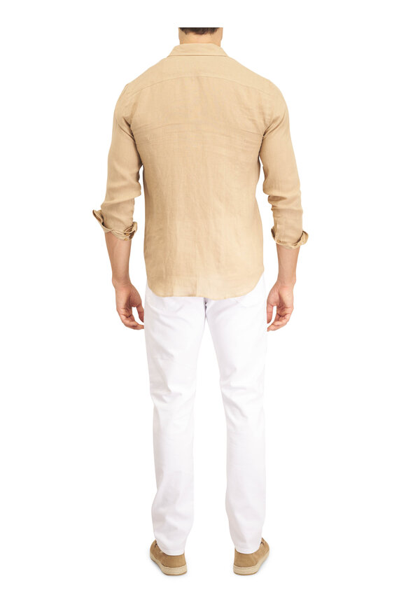 Orlebar Brown Giles Biscuit Linen Sport Shirt - view 4