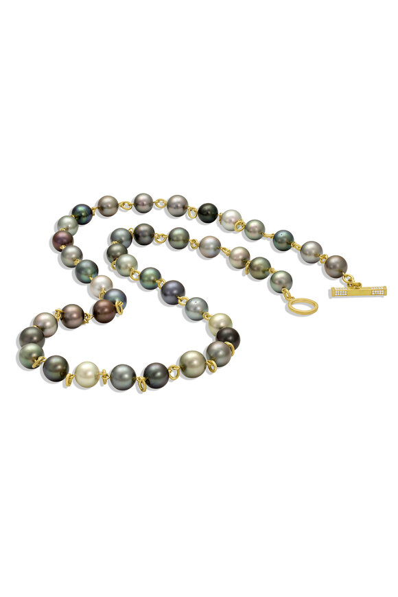 Leigh Maxwell 18k Yellow Gold Tahitian Pearl Strand Necklace