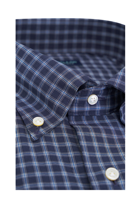 Peter Millar - Orton Navy Blue Check Performance Sport Shirt