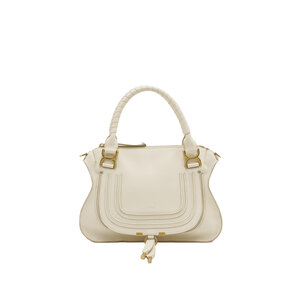 outlet【Chloe】Marcie☆White レザー Medium ハンドバッグ Chloé - Marcie Medium Bag in Ivory | Mitchell Stores