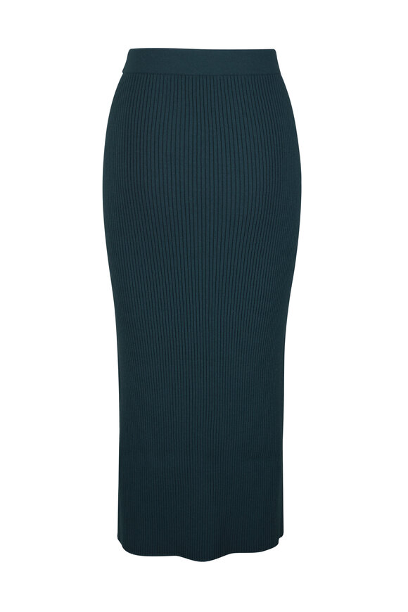 Zimmermann Valiant Bottle Green Wool Straight Skirt - view 3