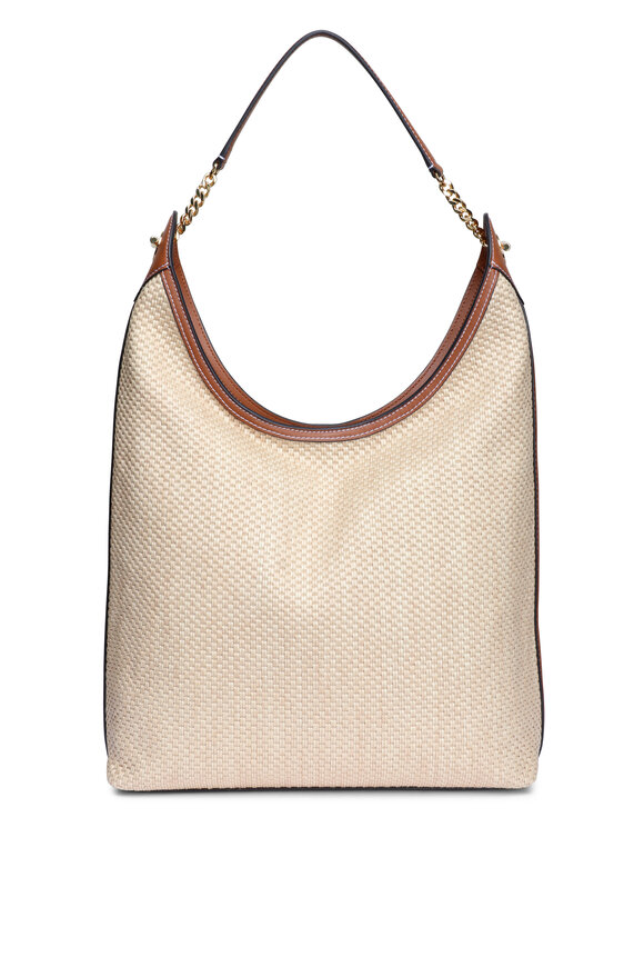 Veronica Beard Jour Natrual Raffia Shoulder Bag