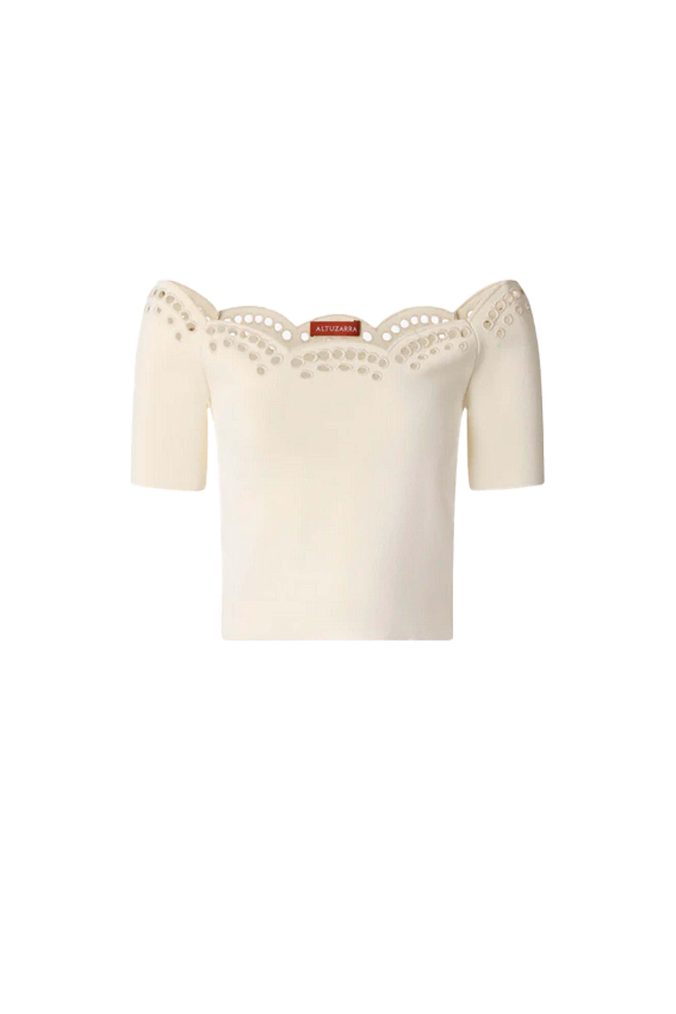Altuzarra - Ivory Off The Shoulder Posy Top