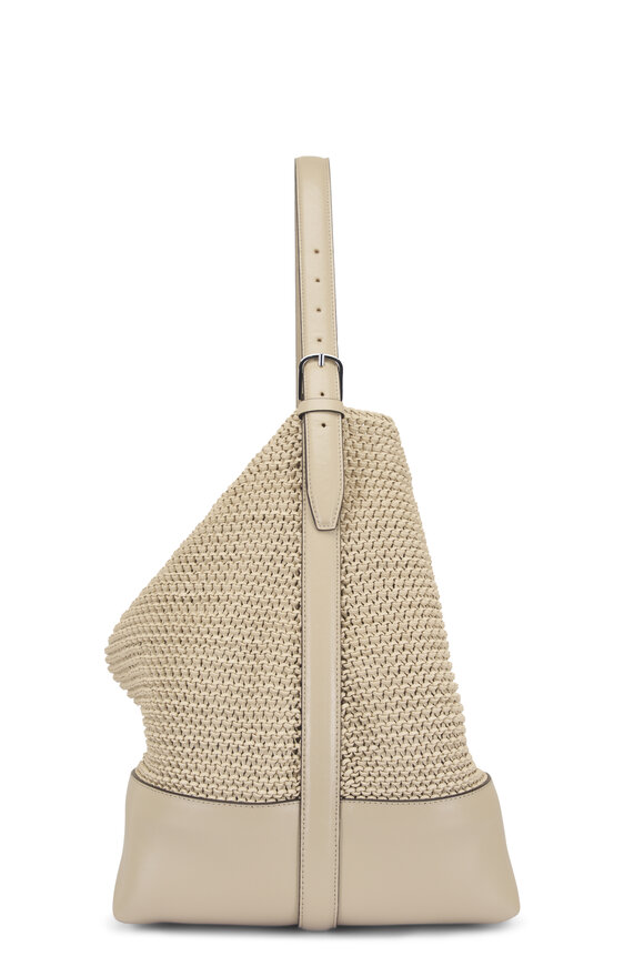 Totême Belted Woven Fawn Leather Tote - view 4