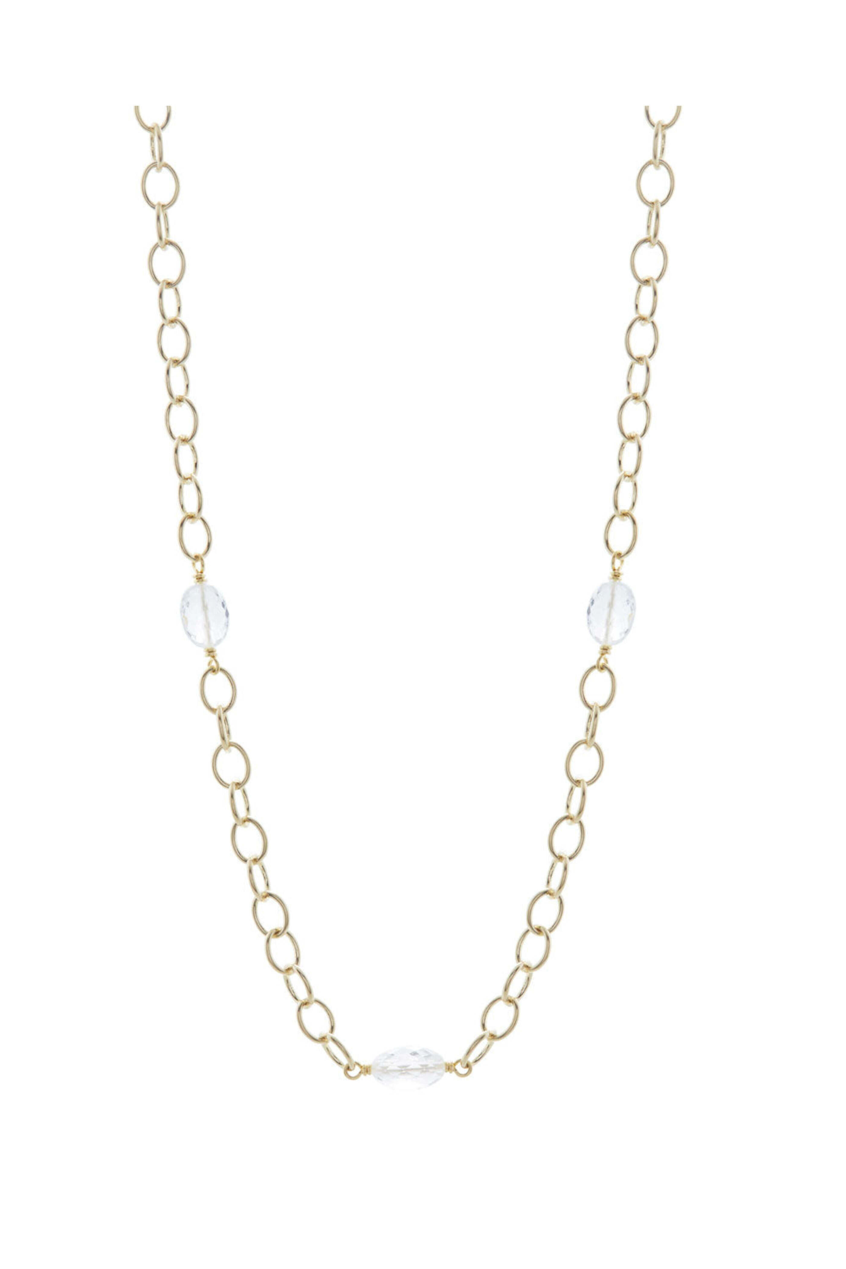 Caroline Ellen - Airy Link Goshenite Bead Necklace