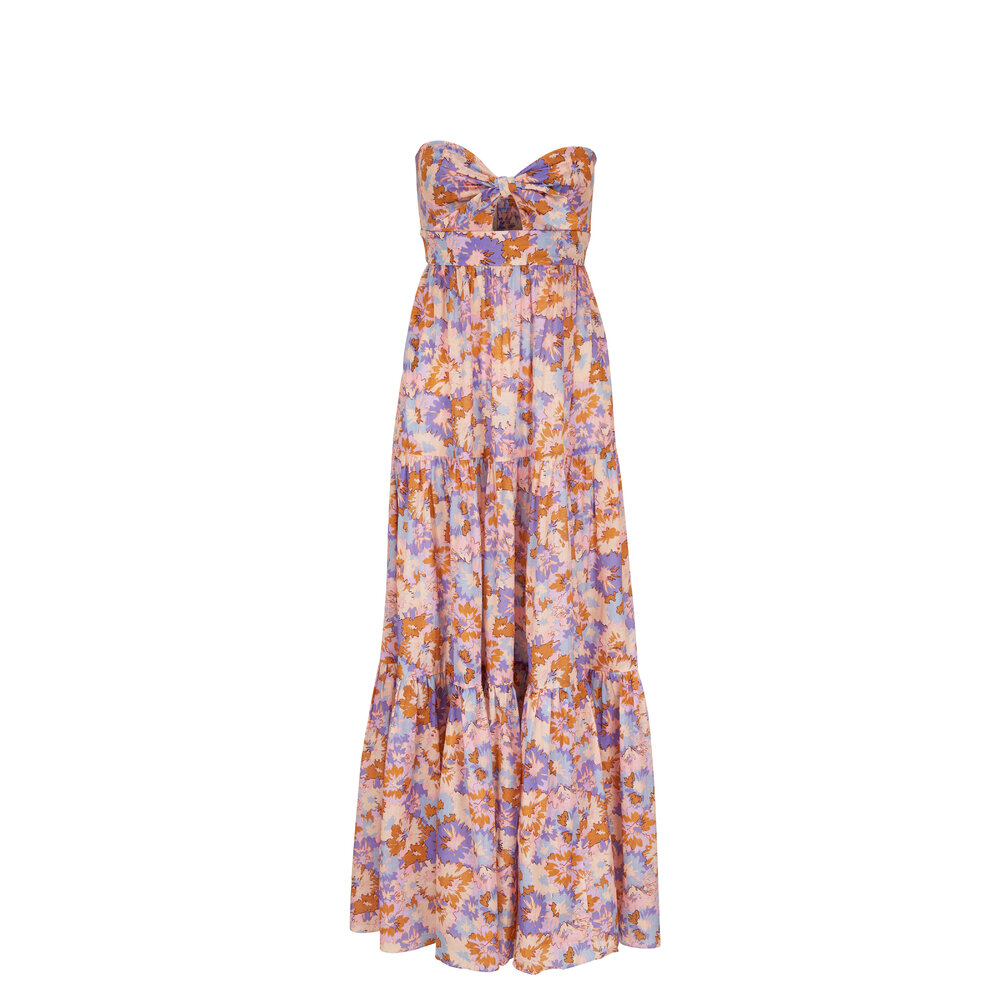 Zimmermann - Multicolor Strapless Floral Midi Dress