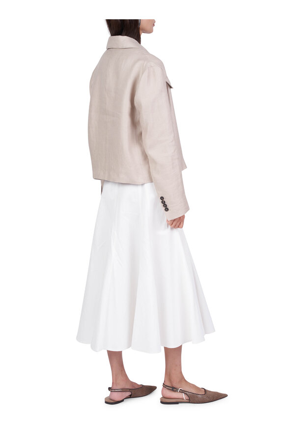 Brunello Cucinelli Natural Paper Twill Circle Skirt - view 4