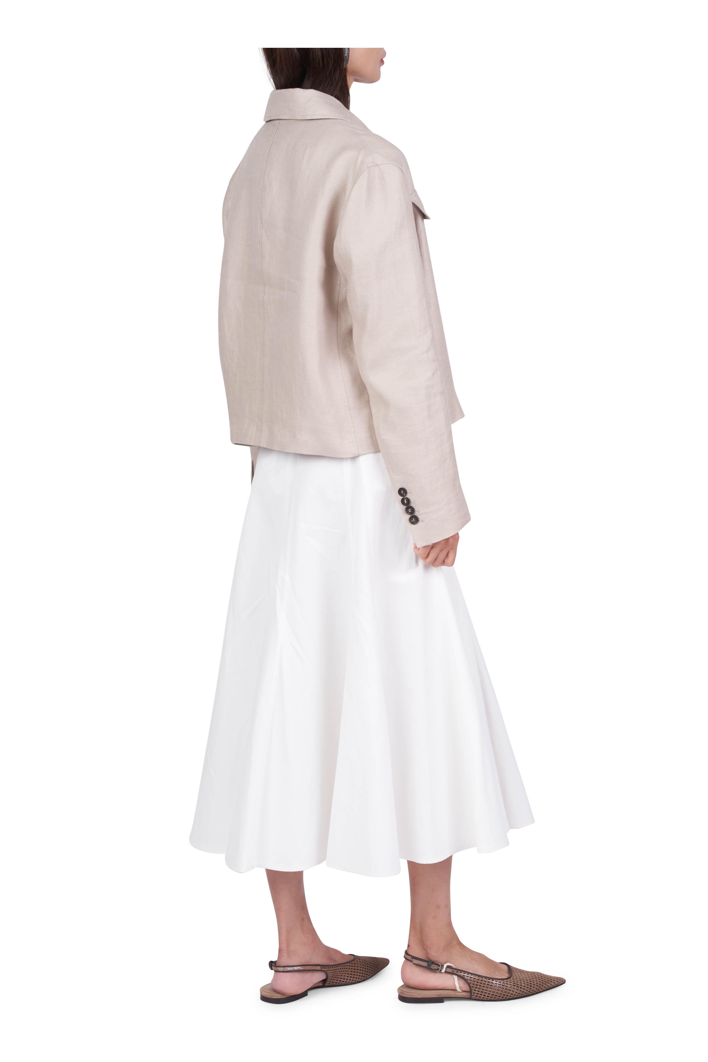 Brunello Cucinelli - Natural Paper Twill Circle Skirt