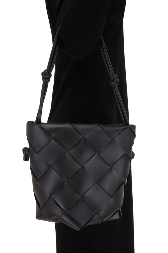 Bottega Veneta - Black Woven Leather Bucket Bag