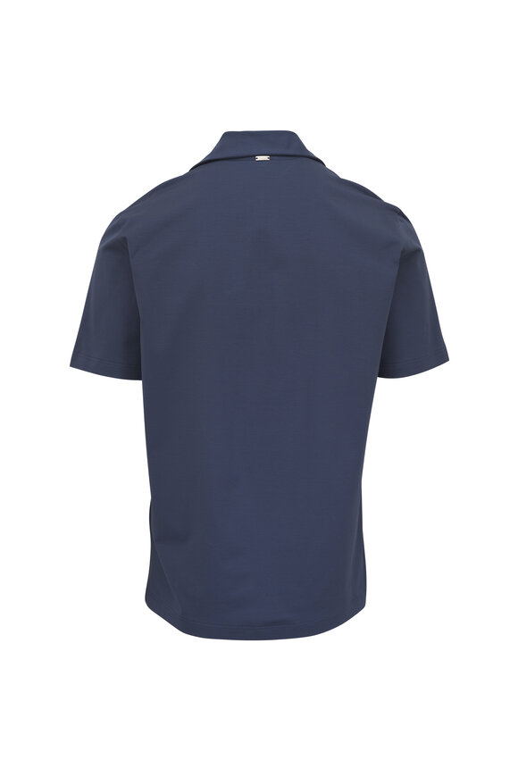 Herno Light Blue Cotton Short Sleeve Polo - view 3